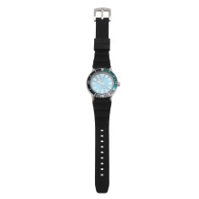 Orologio con ghiera girevole argento blu 42mm quadrante 10in