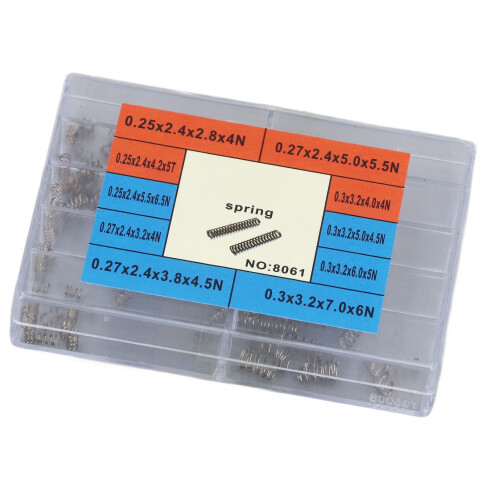 Ressorts de compression 100 pièces, 10 tailles, boîte argentée