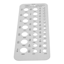 Edelstahl-Bohrmeßlehre für Bohrer von 1/16 Zoll bis 1/2 Zoll Größe 17/64–1/2, 0,062–0,250 Schraube, Metall-Bohrmeßlehre mit 29 Löchern