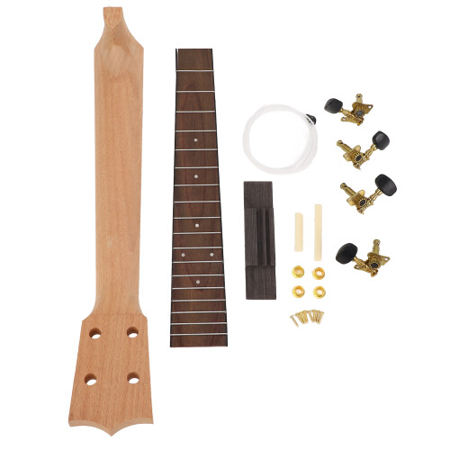 Ukulele Neck Kit with Rosewood Fingerboard and Bridge for Handcraft Projects 2