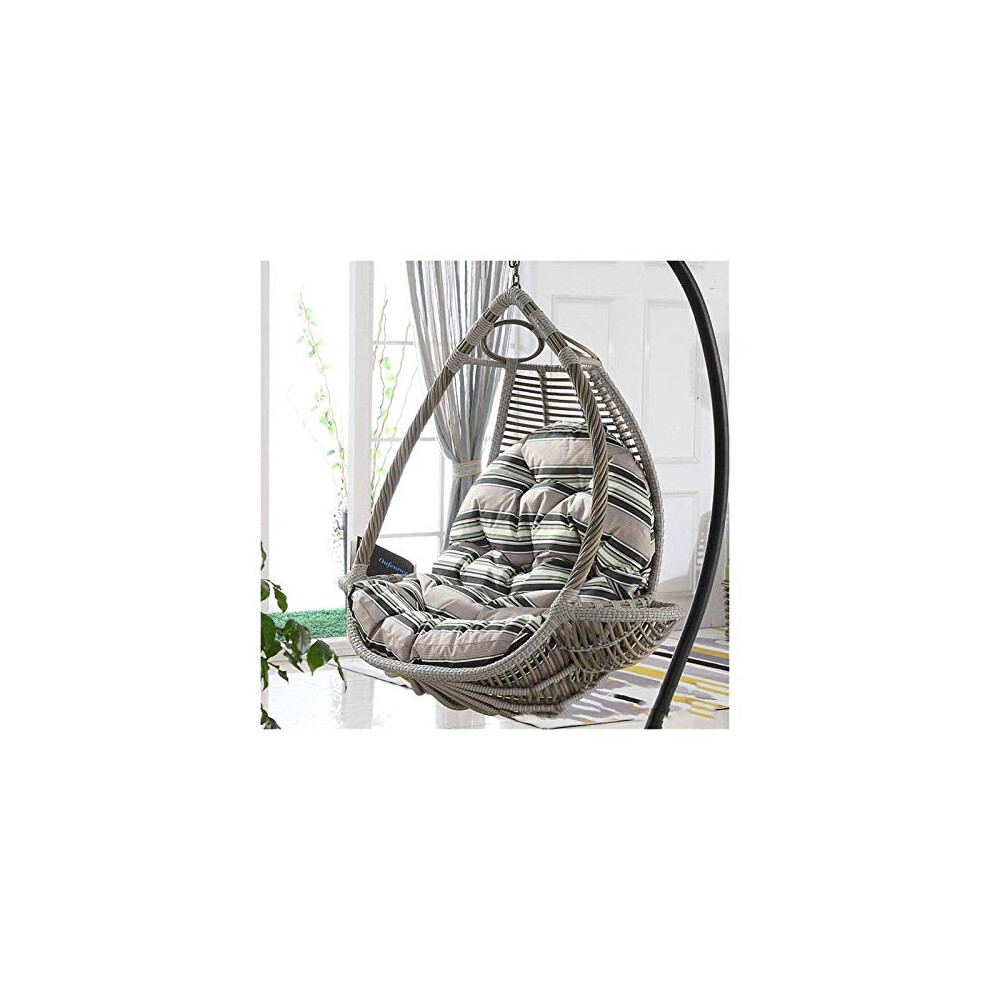 Brown Rattan Swing Chair Cushion Egg-Shaped Design Decorative Pillow For Outdoor And Indoor Furniture Gray