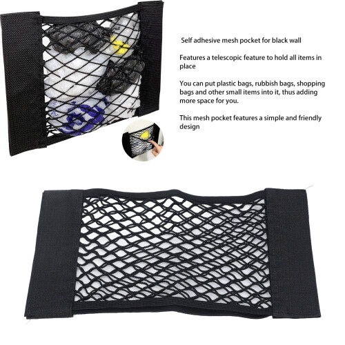 Schwarzer selbstklebender Netz-Taschenhalter für Müllbeutel 2