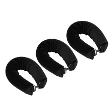 Juego de 3 diademas para rizos sin calor de terciopelo, negro