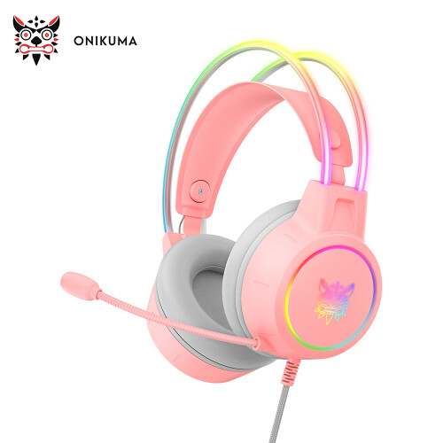 Cuffie da gioco con driver da 50 mm, cavo da 2,1 m, Nero/Rosa 2