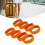 8 Stück Silikon-Kofferrollenabdeckungen orange 8