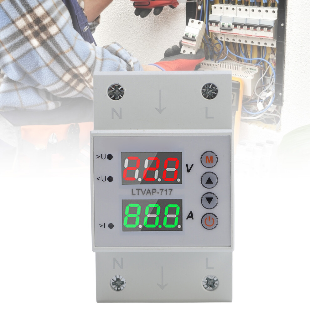 Multifunctional Voltage Current Protector Ac80-300V 63A Adjustable 4631335119400