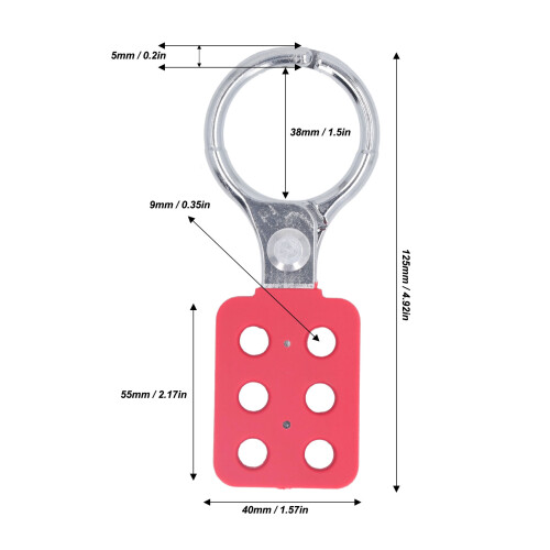 6 pezzi di hasp di blocco antiscintille, ganascia da 38 mm, 6 fori 1