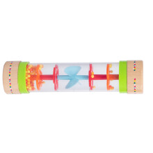 Baby Rainmaker Regenmacher Regenstab Simulation Holz Regenbogen Rassel Regenmacher Spielzeug Regentropfen Musikinstrument Bunte Regentropfe