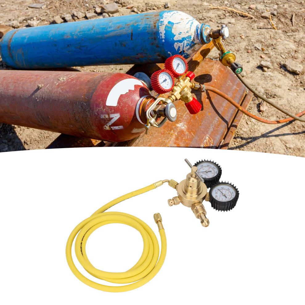 Brass Nitrogen Pressure Gauge Regulator Kit 200Cm Hose For Welding & Lab 7901335119968