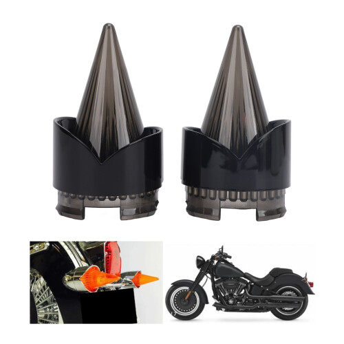 Deluxe Blinkerlinsen-Paar für Fatboy Schwarz-Grau 2