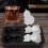 2 pièces moule à glaçons en silicone en forme de chat 3D 4 cubes noir 6