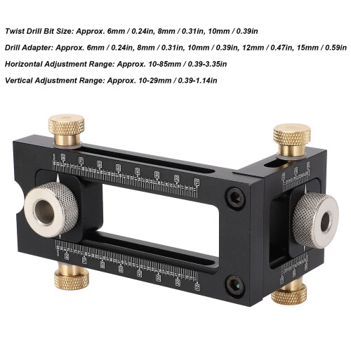 Kit de guía de espigas ajustable de aluminio, con 5 orificios, 6-15 mm 1