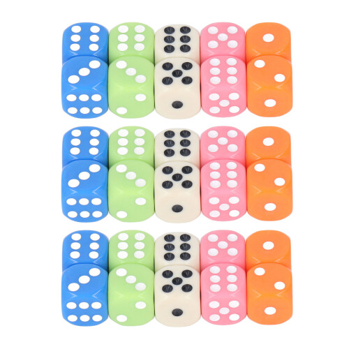 Ensemble de 30 dés plastiques à six faces multicolores pour enfants 1