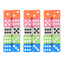 30 piezas juego de dados de 6 caras blanco azul naranja rosa verde
