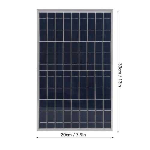 Panel solar de 10W 12V IP65 33x20x1.6cm negro 1