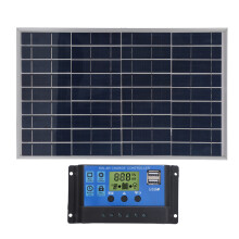 Panel solar de 10W 12V IP65 33x20x1.6cm negro