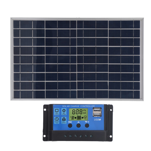 Panel solar de 10W 12V IP65 33x20x1.6cm negro