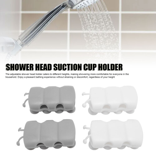 4 Pack TPE Suction Cup Shower Head Holder Universal Non-Drill Bathroom 2