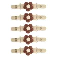 10 Stück Schnallenklemmen Kleidungsclips Enten Schnabel Form Schnallenhalter Zubehör für Hoseträger Schal Braun Blume
