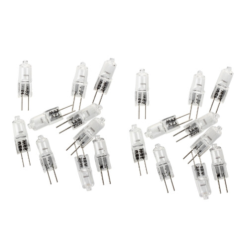 20 x G4 12V 20W Διαφανείς Λαμπτήρες Αλογόνου με Κάψουλα