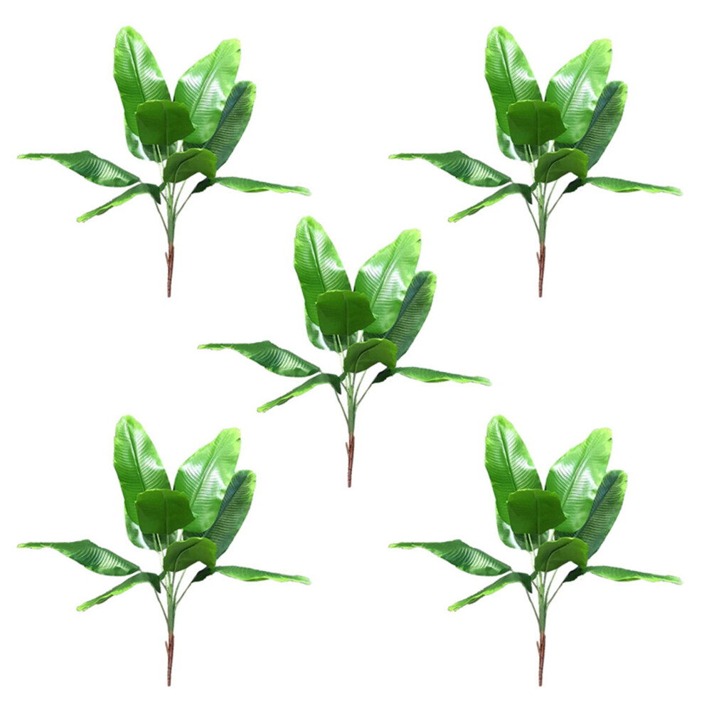 5X Piante Artificiali Foglie Tropicali Albero Di Banana Foglia Di Palma Finta Di Pla