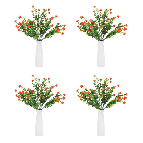 32Pcs Outdoor Uv Resistant Plants, 32 Branches Faux Plastic Greenery S 1