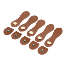 5er Set Lederdruckknöpfe Weiche tragbare DIY-Nähleder-Tab-Verschlüsse für Handtaschen Umhängetaschen Geldbörsen Hellbraun antikes Messing A