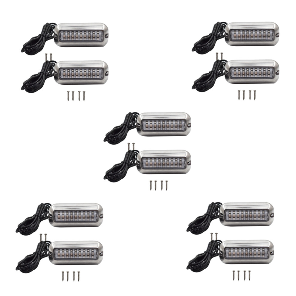 10 Pezzi 27 Luci Led Blu In Acciaio Inox Per Pontile Subacqueo Per Barca Marina