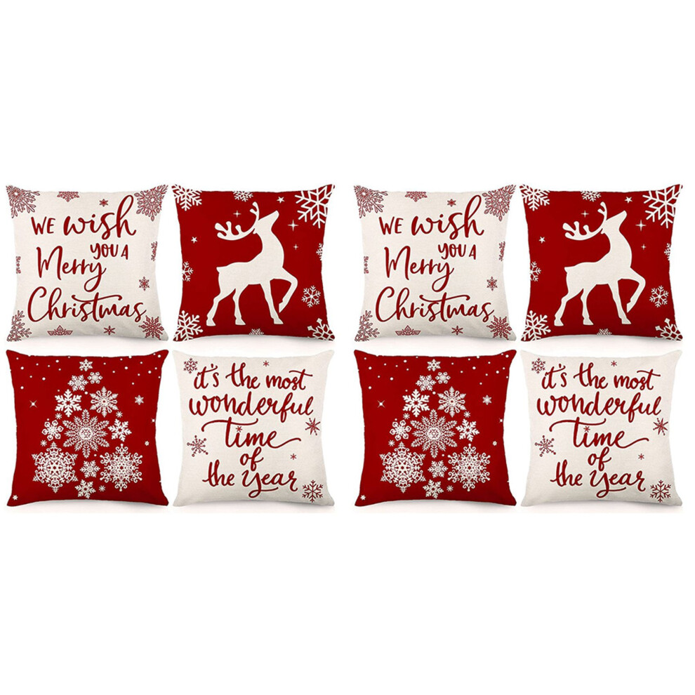 Copricuscini Natalizi 18X18 Set Di 8 Decorazioni Stile Fattoria