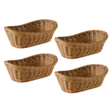 4X Oval Wicker Woven Brot Korb, 10,2 Zoll Lagerung Korb für Lebensmittel Fr