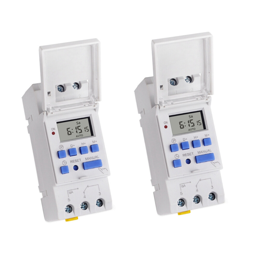 Timer Elettronico 2X, TM615-2 Timer Interruttore 24 Ore Lcd Programmabile T