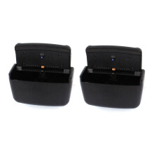 2X Portacenere rettangolare in plastica nera per auto con LED blu