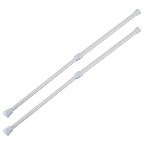 2x Telescopische Douchestanggordijn Wit 30-50 cm
