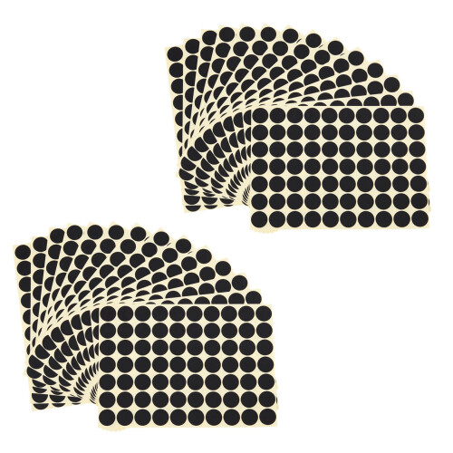 2X 19mm Circles Round Code Stickers Self Adhesive Sticky Labels Black