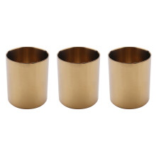 3X Gold Flower Vase Pen Holder Desktop Storage Container for House Off