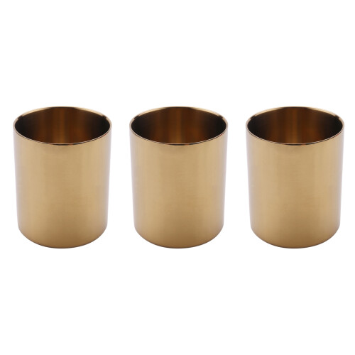 3X Gold Flower Vase Pen Holder Desktop Storage Container for House Off 1