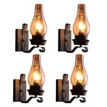 4X Vintage Rustic Wall Lamp in Glass and Mood Light Decorative for Bed