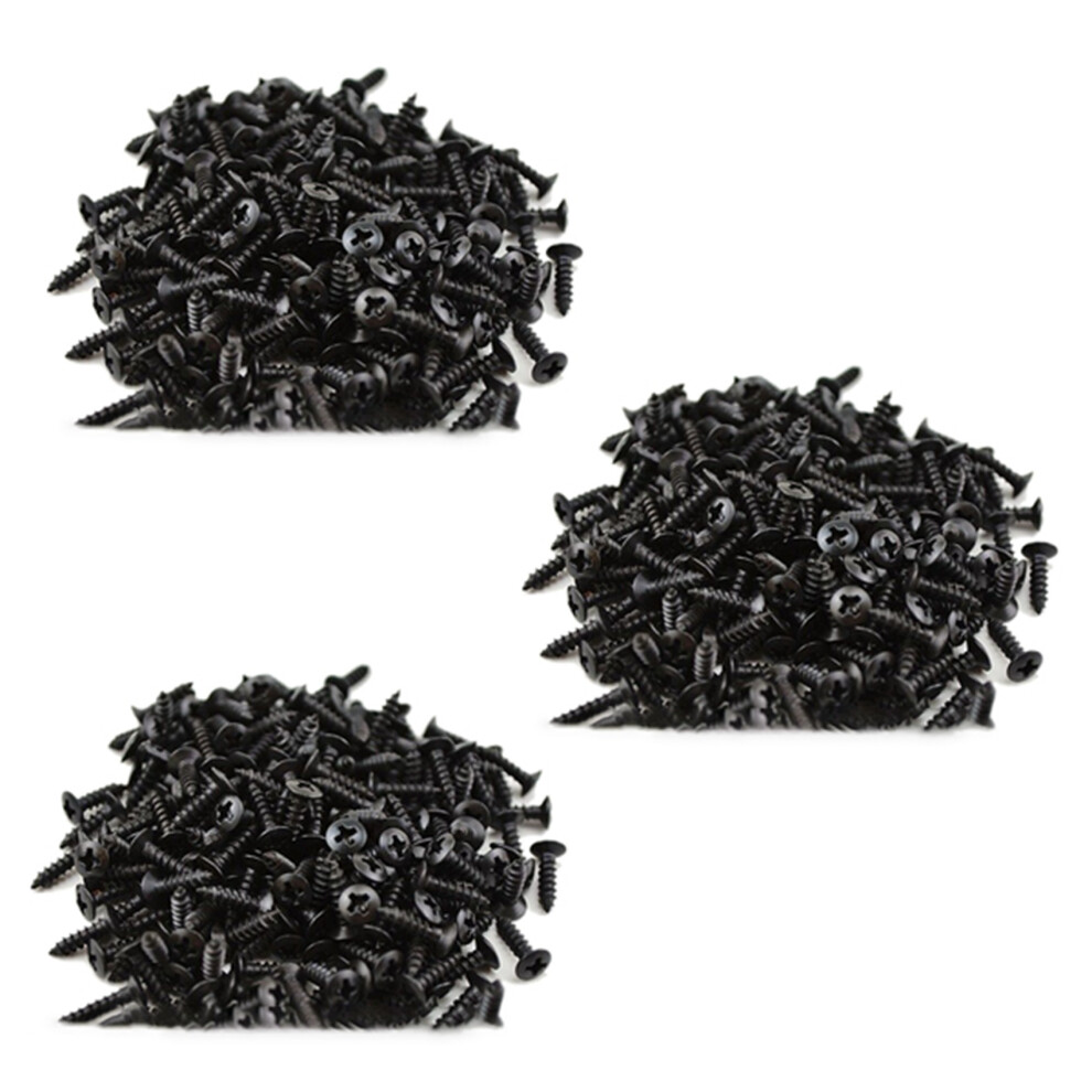 300Pcs Black Guitar Pickguard Screws For Strat/Tele Electric Bass 4854049553555