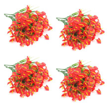16 Bunches Artificial Fake Flowers Faux Anthurium Plants Plastic Shrub