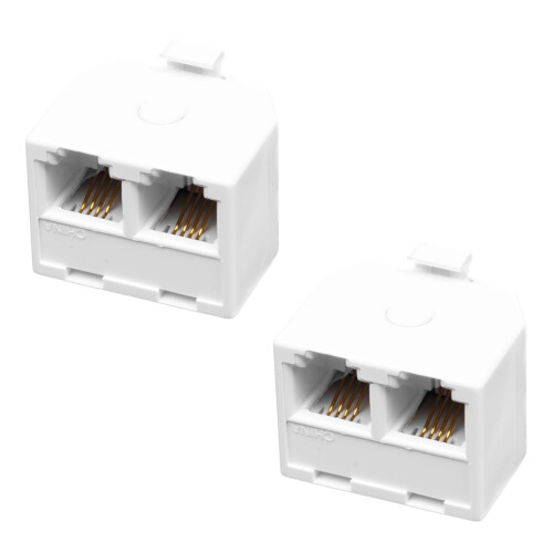 2X 2-Way 6P4C RJ11 Modular Τηλέφωνο, Προσαρμογέας τοίχου και διαχωριστής τηλεφώνου f 1