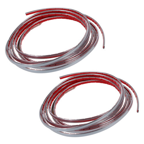 2X Cinta Adhesiva Plateada Cromada 6MM 3 Metros Auto