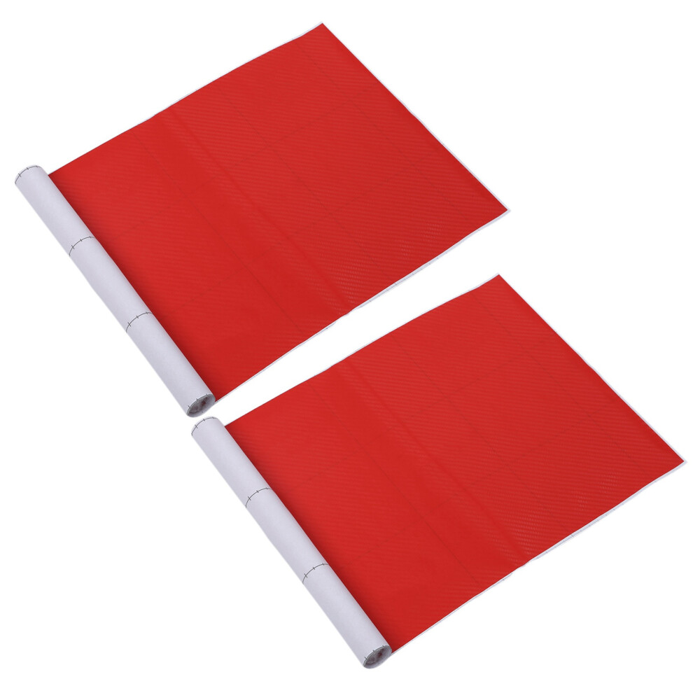 2X Diy 30X127 3D Carbon Fiber Decal Vinyl Film Wrap Roll Adhesive Car Red 4854049558871