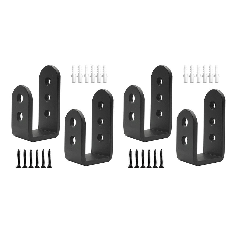 4 Pack Door U Brackets Open Bar Security For Home,Garage Reinforcement 4854049560034