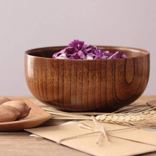 2X Wood Spoons Bowl Set,Wooden Handmade Flatware Tableware Cutlery Sou 2
