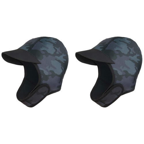 2x 2 mm neopreen surfmuts met kinband, verstelbare snelsluiting 1