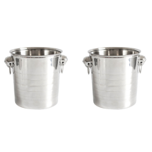 2X Stainless Steel Ice Punch Bucket Wine Beer Cooler Champagne Portabl