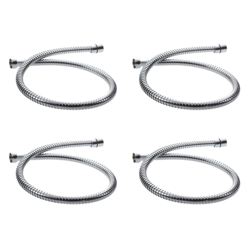Lot de 4 tuyaux de douche flexibles en acier inoxydable de 80 cm