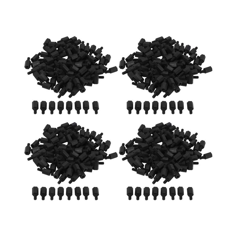 400Pcs M3 Thread 8Mm+6Mm Pcb Fixed Nylon Hex Standoff Spacer Pillar 4854049563370