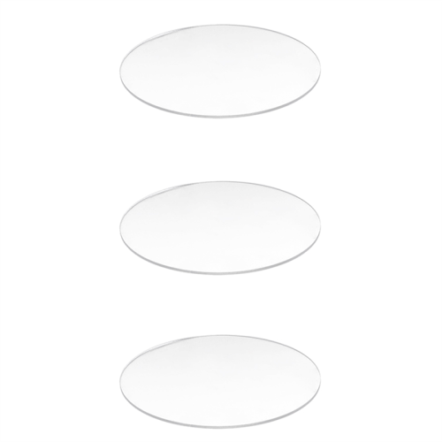 3X Transparent 3mm Thick Mirror Acrylic Round Disc Diameter:100mm