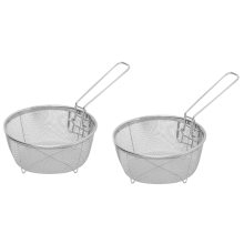2Pcs Stainless Steel Fry Baskets Hot Oil Frying Fried Basket with Sing